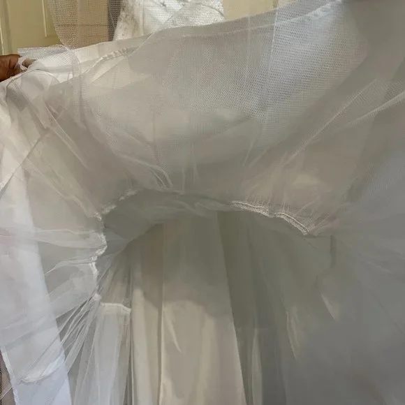Jasmine Imperial Satin Wedding Gown with Floral Embroidery and *Great Condition*